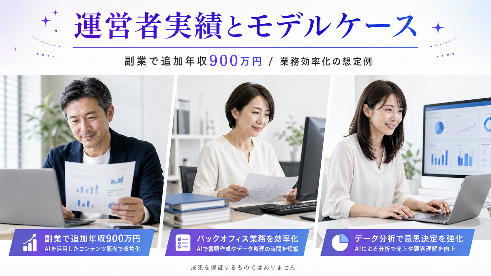 運営者実績とモデルケース
